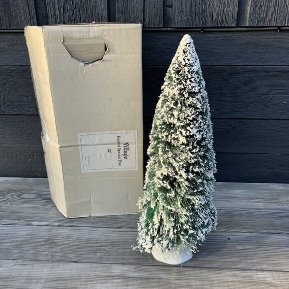 Department 56 Christmas Snow Village BIG 22" Frosted Spruce Tree #52329 Box-C - Picture 1 of 16